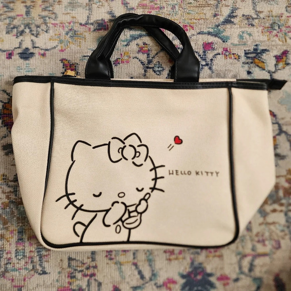 NWT Hello Kitty Women's Canvas Black Tote - Picture 4 of 7